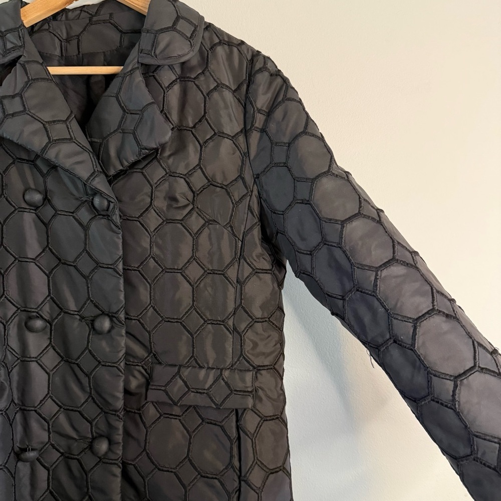 Vintage Lanson Embroidered, Cubic Design All-Weather 1960’s Mod Coat - Picture 8 of 13